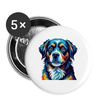 Berger De Beauce Hunderasse Bunte Karikatur Kawaii - Buttons groß 56 mm (5er Pack) - Weiß - Vorne