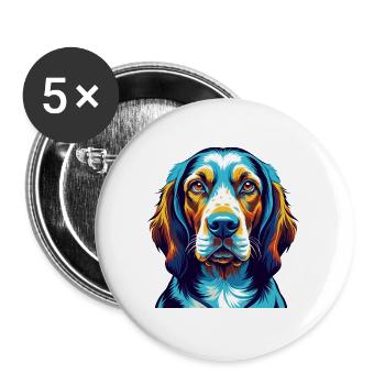 Bracco Italiano Race Chien Coloré Dessin Animé Kawaii - Lot de 5 grands badges (56 mm) - blanc - Devant