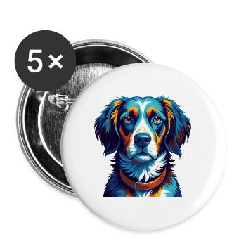 Braque Saint Germain Hunderasse Karikatur Kawaii - Buttons groß 56 mm (5er Pack) - Weiß - Vorne