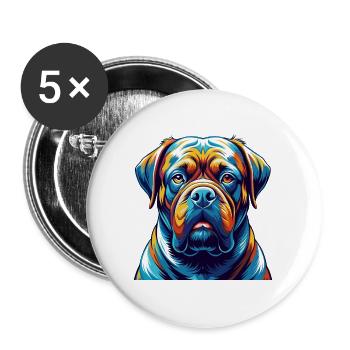 Bordeauxdogge Hunderasse Karikatur Kawaii - Buttons groß 56 mm (5er Pack) - Weiß - Vorne