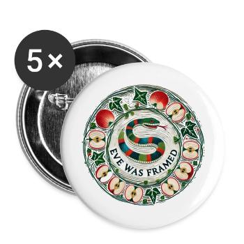 Eve a été piégée - Lot de 5 grands badges (56 mm) - blanc - Devant