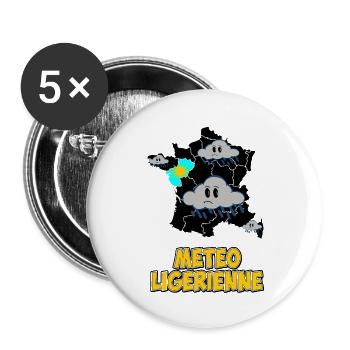 Loire Wetter - Buttons groß 56 mm (5er Pack) - Weiß - Vorne