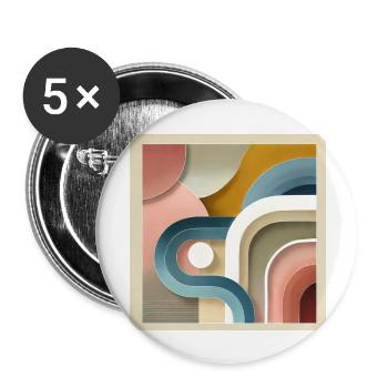 Pastel Symphony - Abstract Painting - Buttons large 2.2''/56 mm (5-pack) - white - Front