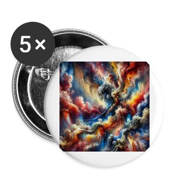 Epic Symphony - Abstract Painting - Buttons large 2.2''/56 mm (5-pack) - white - Front