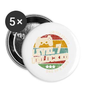 Vintage Né(e) un mois de 2023 anniversaire - Lot de 5 grands badges (56 mm) - blanc - Devant