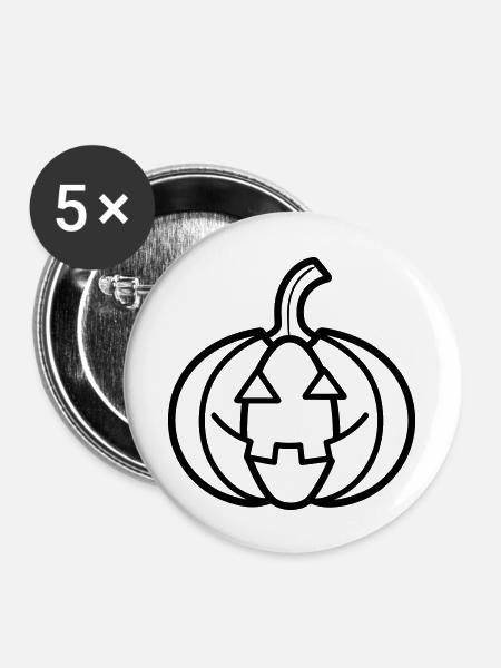Kürbis - Buttons groß 56 mm (5er Pack) - Weiß