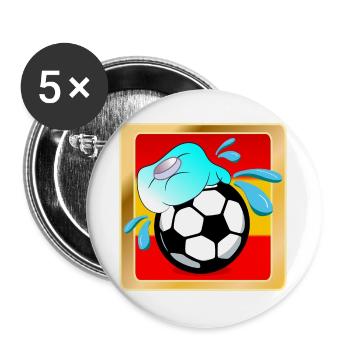 SOMMER SPANIEN FUßBALL - HITZE - Buttons groß 56 mm (5er Pack) - Weiß - Vorne