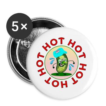 Menopause, Hot Pickles Gherkins - Buttons large 2.2''/56 mm (5-pack) - white - Front