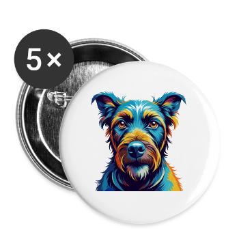 Irish Terrier Dog Breed Colorful Cartoon Kawaii - Buttons large 2.2''/56 mm (5-pack) - white - Front