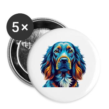 Irischer Setter Hund Rasse Bunt Karikatur Kawaii - Buttons groß 56 mm (5er Pack) - Weiß - Vorne