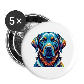 Labrador Retriever Hunderasse Karikatur Kawaii - Buttons groß 56 mm (5er Pack) - Weiß - Vorne