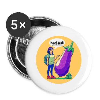 Do you talk to vegetables? - Buttons large 2.2''/56 mm (5-pack) - white - Front