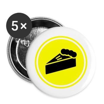 Kuchen käsekuchen - Buttons groß 56 mm (5er Pack) - Weiß - Vorne