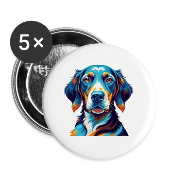 Hannover Windhund Hunderasse Bunt Karikatur Kawaii - Buttons groß 56 mm (5er Pack) - Weiß - Vorne