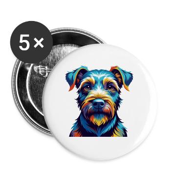 Lakeland Terrier Chien Race Coloré Dessin animé Kawaii - Lot de 5 grands badges (56 mm) - blanc - Devant