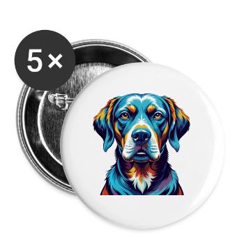 Pointer Dog Breed Colorful Cartoon Kawaii - Buttons large 2.2''/56 mm (5-pack) - white - Front