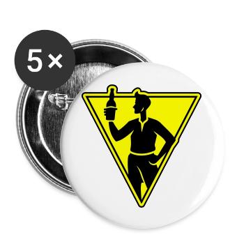 Drinking beer - Buttons large 2.2''/56 mm (5-pack) - white - Front