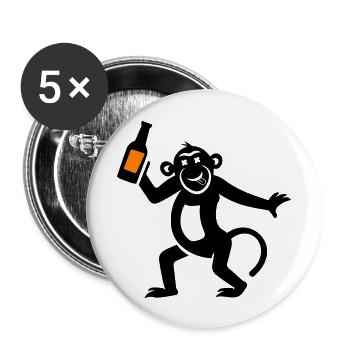 Monkey Beer Funny - Buttons large 2.2''/56 mm (5-pack) - white - Front