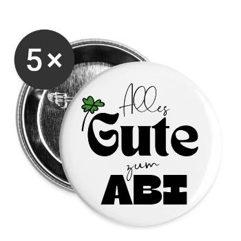 Alles Gute zum Abi - Buttons groß 56 mm (5er Pack) - Weiß - Vorne