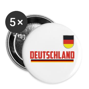 Deutschland Fußball Deutschland Trikot - Buttons groß 56 mm (5er Pack) - Weiß - Vorne