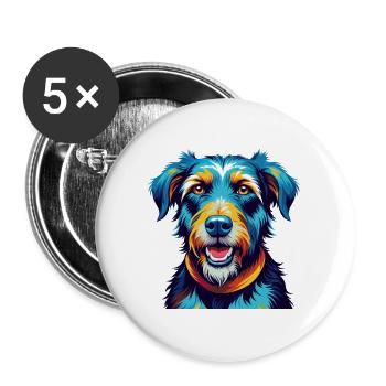 Amerikanischer Wasserhund Hunderasse Karikatur Kawaii - Buttons groß 56 mm (5er Pack) - Weiß - Vorne