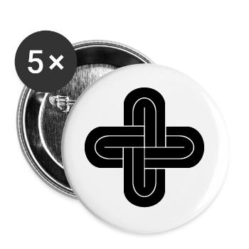Salomonischer Knoten - Buttons groß 56 mm (5er Pack) - Weiß - Vorne