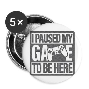 Gamer Game Play Online Computer Gaming Arcade Neon - Buttons large 2.2''/56 mm (5-pack) - white - Front