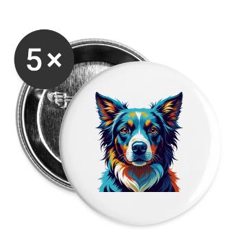 Slovensky Kopov Dog Breed Colorful Cartoon Kawaii - Buttons large 2.2''/56 mm (5-pack) - white - Front