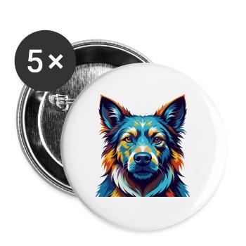 Taigan Kyrgyz Taighany Dog Breed Cartoon Kawaii - Buttons large 2.2''/56 mm (5-pack) - white - Front