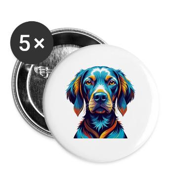Vizsla Dog Breed Colorful Cartoon Kawaii - Buttons large 2.2''/56 mm (5-pack) - white - Front