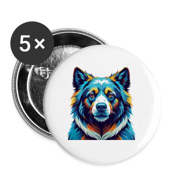 Tahltan Bear Dog Breed Colorful Cartoon Kawaii - Buttons large 2.2''/56 mm (5-pack) - white - Front