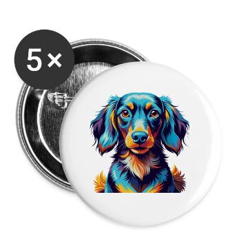 Westphalien Dachsbracke Chien Race Dessin Animé Kawaii - Lot de 5 grands badges (56 mm) - blanc - Devant