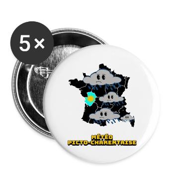 Picto-Charentaise Weather - Buttons large 2.2''/56 mm (5-pack) - white - Front