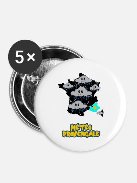 Provenzalisches Wetter - Buttons groß 56 mm (5er Pack) - Weiß