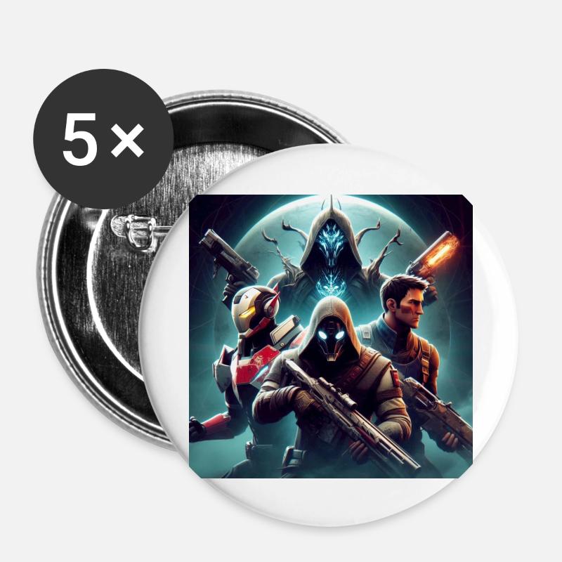 Heroes - Buttons large 2.2''/56 mm (5-pack) - white
