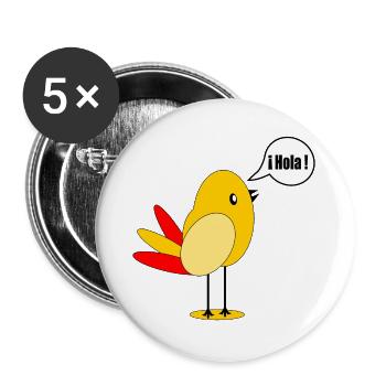 SPAIN COUNTRY FLAG SPANISH BIRD - Buttons large 2.2''/56 mm (5-pack) - white - Front