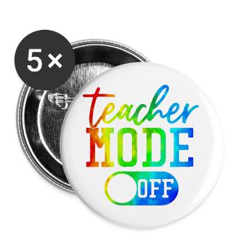 Teacher school elementary school education teacher degree - Buttons large 2.2''/56 mm (5-pack) - white - Front