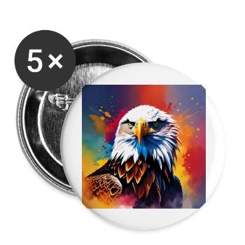 Eagle coloured - Buttons large 2.2''/56 mm (5-pack) - white - Front