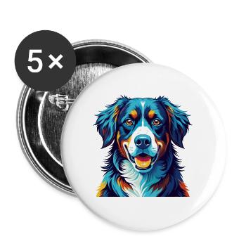 Appenzeller Sennenhund Dog Breed Cartoon Kawaii - Buttons large 2.2''/56 mm (5-pack) - white - Front