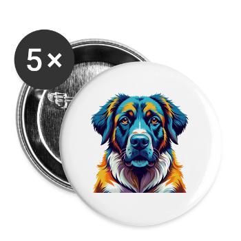Anatolian Shepherd Dog Breed Cartoon Kawaii - Buttons large 2.2''/56 mm (5-pack) - white - Front