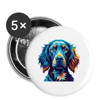 Boykin Spaniel Chien Race Coloré Dessin Animé Kawaii - Lot de 5 grands badges (56 mm) - blanc - Devant