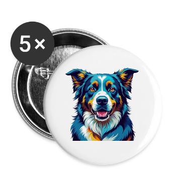Bucovine Berger Chien Race Dessin Animé Kawaii - Lot de 5 grands badges (56 mm) - blanc - Devant