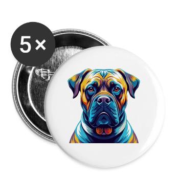 Boerboel Hunderasse Bunte Karikatur Kawaii - Buttons groß 56 mm (5er Pack) - Weiß - Vorne