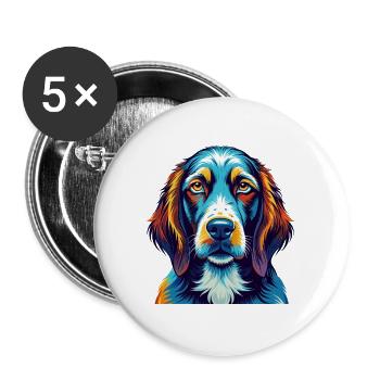 Bracco Italiano Race Chien Coloré Dessin Animé Kawaii - Lot de 5 grands badges (56 mm) - blanc - Devant