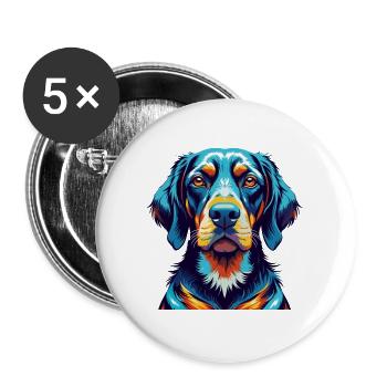 Bavarian Mountain Hound Dog Breed Cartoon Kawaii - Buttons large 2.2''/56 mm (5-pack) - white - Front