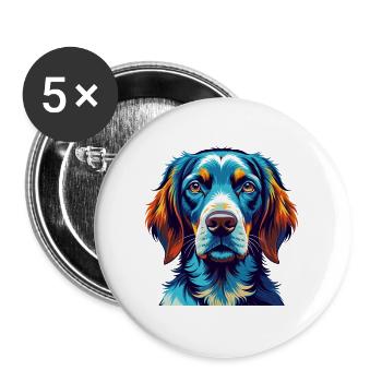 Auvergne Vorstehender Hund Rasse Karikatur Kawaii - Buttons groß 56 mm (5er Pack) - Weiß - Vorne