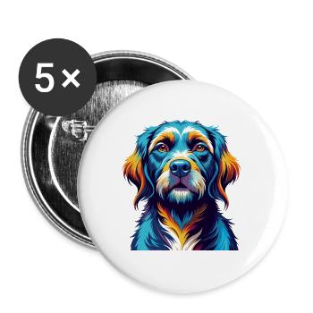 Danois Broholmer Chien Race Coloré Dessin Animé Kawaii - Lot de 5 grands badges (56 mm) - blanc - Devant