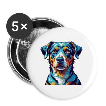 Catahoula Cur Chien Race Coloré Dessin Animé Kawaii - Lot de 5 grands badges (56 mm) - blanc - Devant
