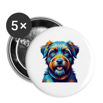 Glen Of Imaal Terrier Dog Breed Cartoon Kawaii - Buttons large 2.2''/56 mm (5-pack) - white - Front