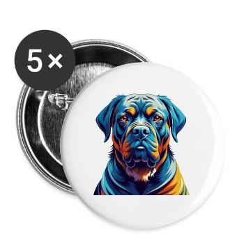 Majorque Mastiff Chien Race Coloré Dessin Animé Kawaii - Lot de 5 grands badges (56 mm) - blanc - Devant